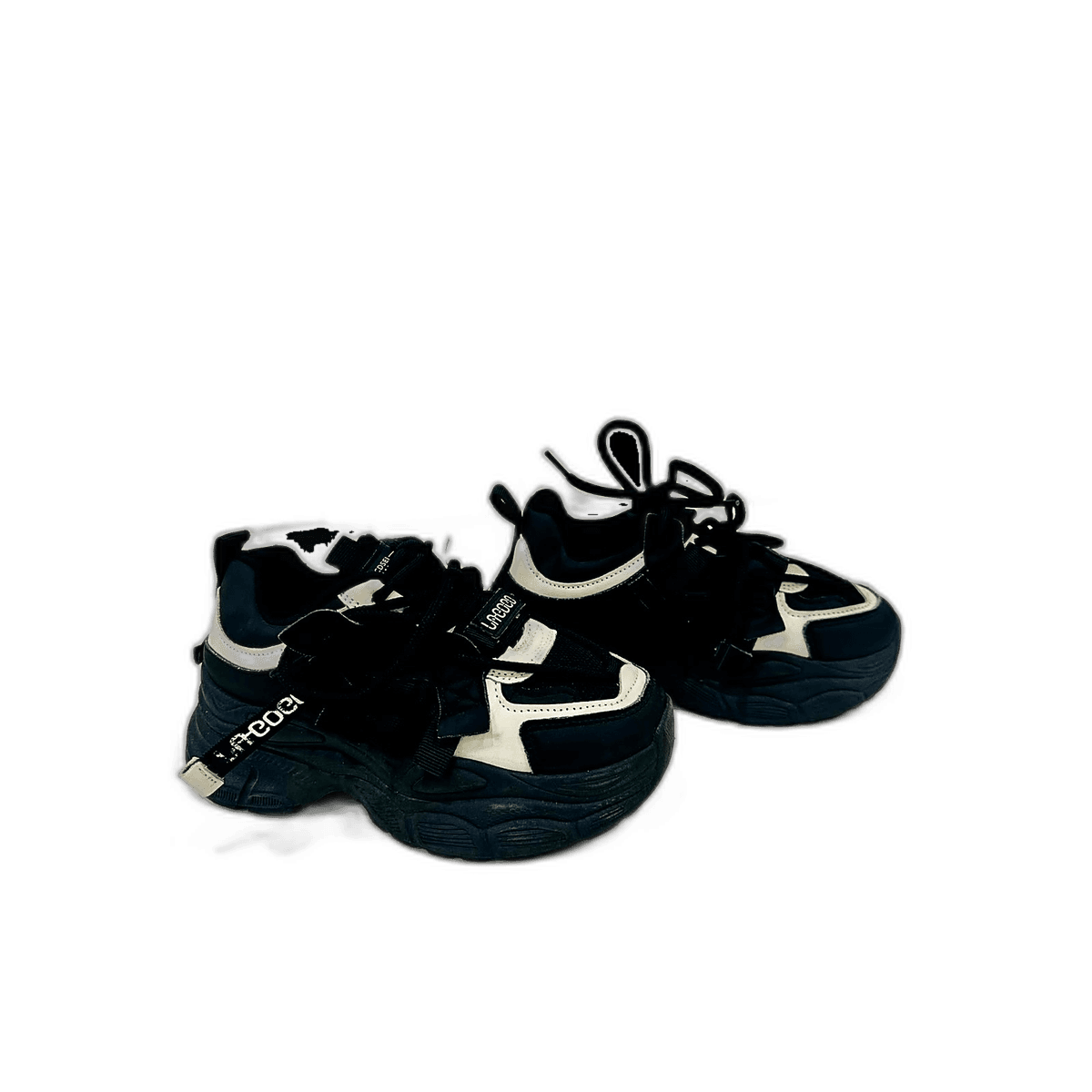 Black & Cream Chunky Sneaker, MAIN