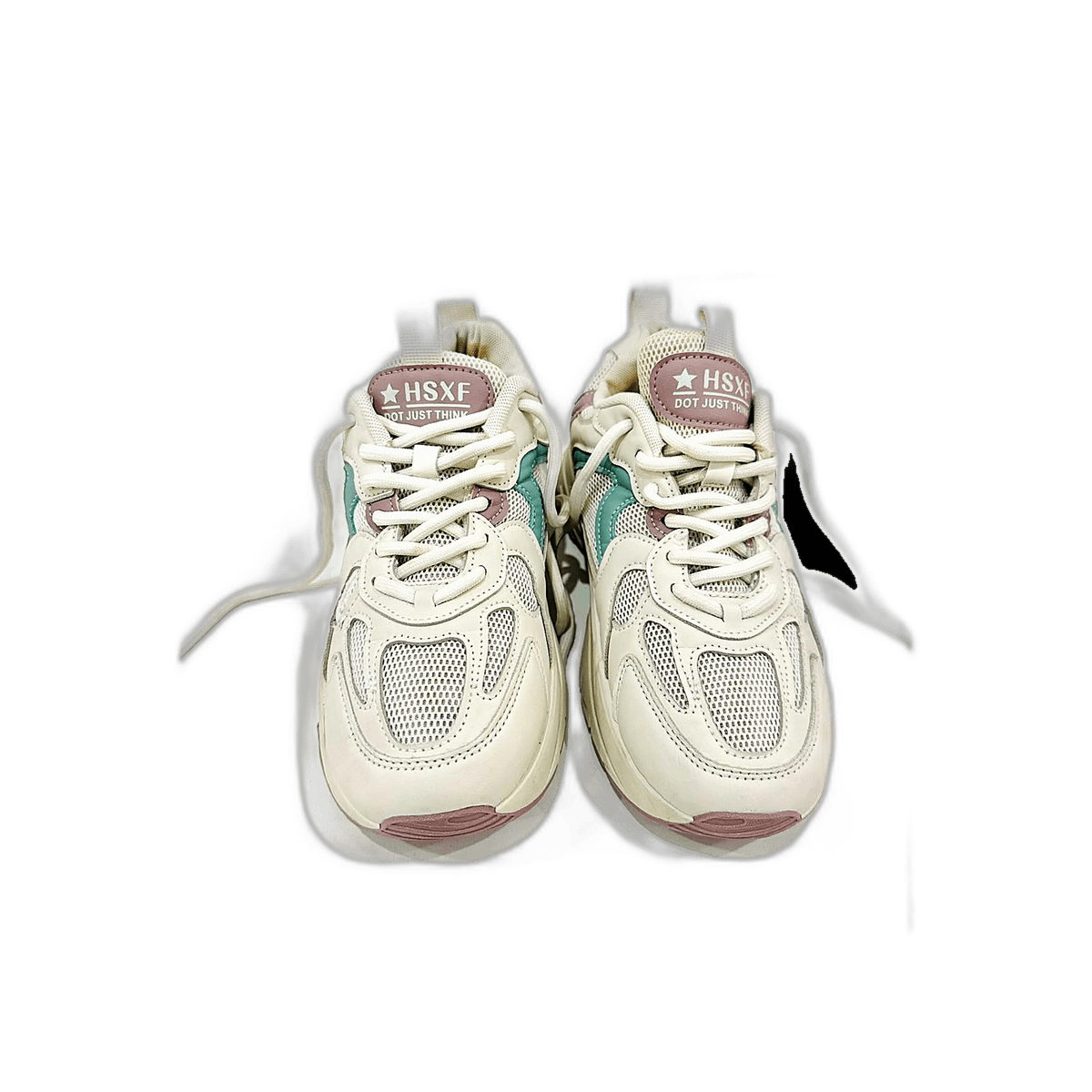 Cream Chunky Sneaker, Pink & Teal, MAIN