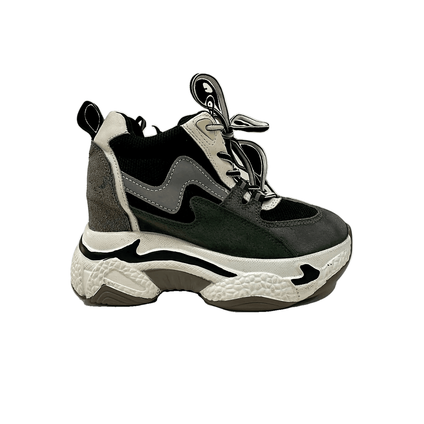 Grey & Green Chunky Trail Sneaker, MAIN