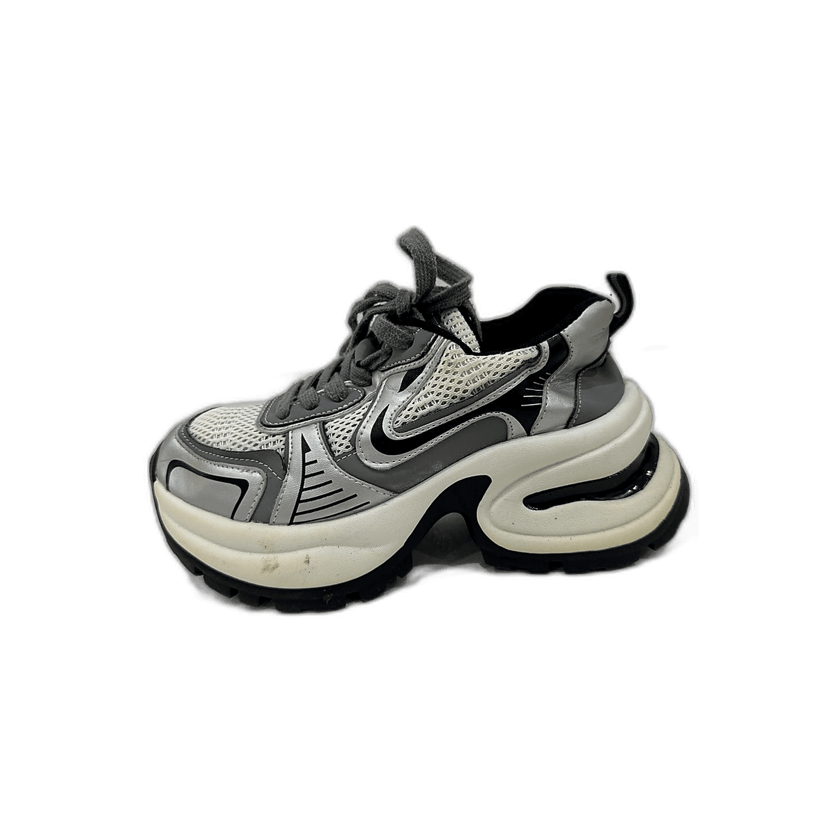 Grey & Silver Mesh Chunky Sneaker, MAIN