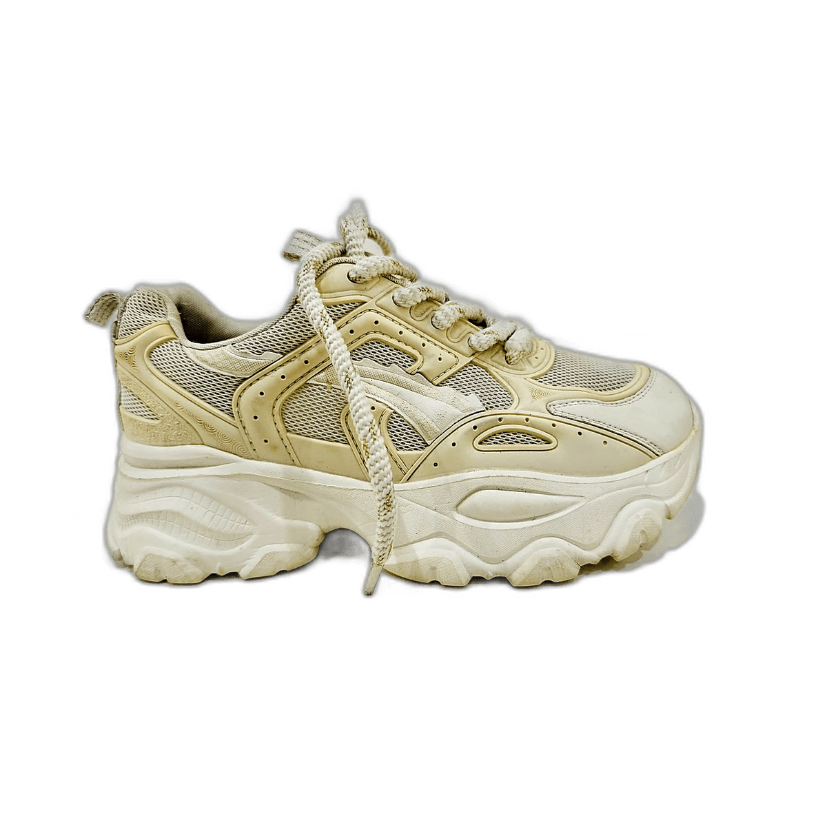 Ivory Wave-Sole Chunky Sneaker, MAIN