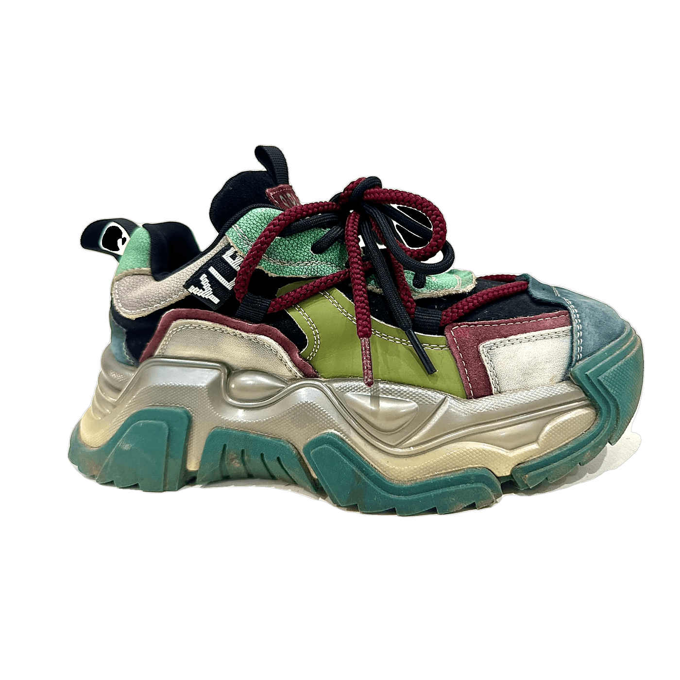 Patchwork Chunky Sneaker, Red Laces, MAIN
