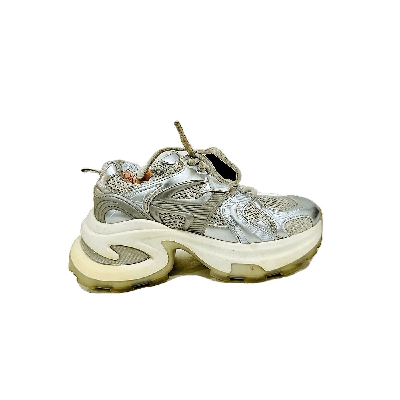Silver Metallic Chunky Sneaker, MAIN